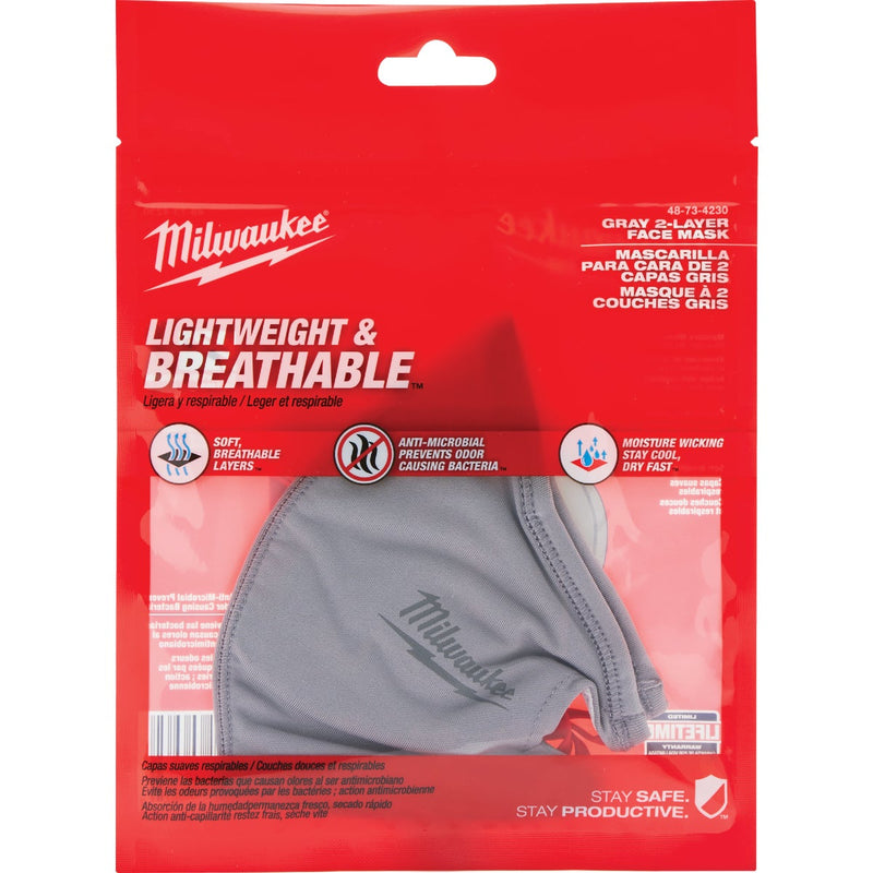 Milwaukee Gray 2-Layer Washable Dust & Face Mask