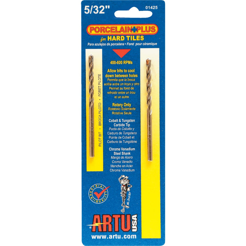 ARTU 5/32 In. x 3-1/8 In. Cobalt and Tungsten Carbide Glass & Tile Drill Bit