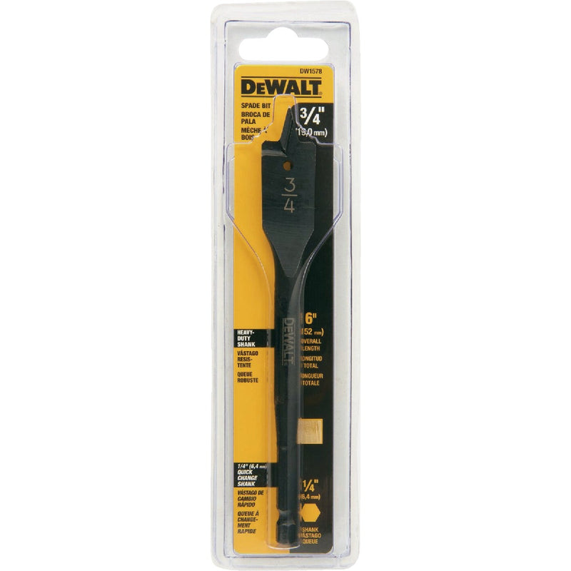 DeWalt 3/4 In. x 6 In. Wood Boring Carbon Steel Spade Bit