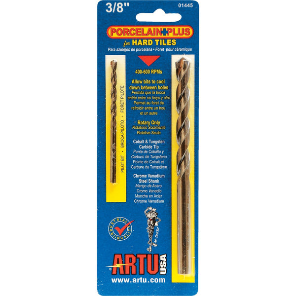 ARTU 3/8 In. x 5-5/16 In. Cobalt and Tungsten Carbide Glass & Tile Drill Bit