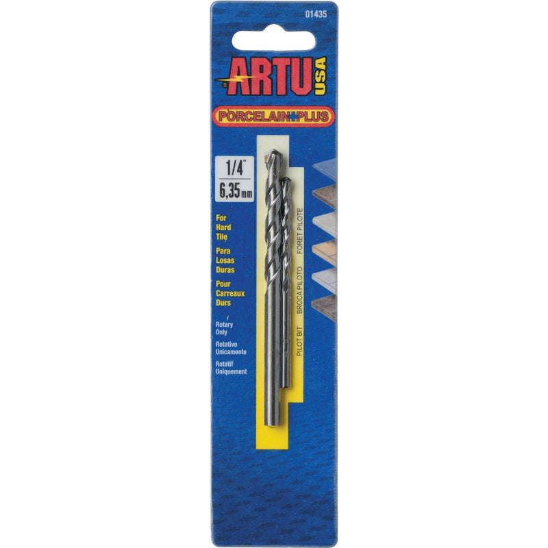 ARTU 1/4 In. x 4-1/8 In. Cobalt and Tungsten Carbide Glass & Tile Drill Bit