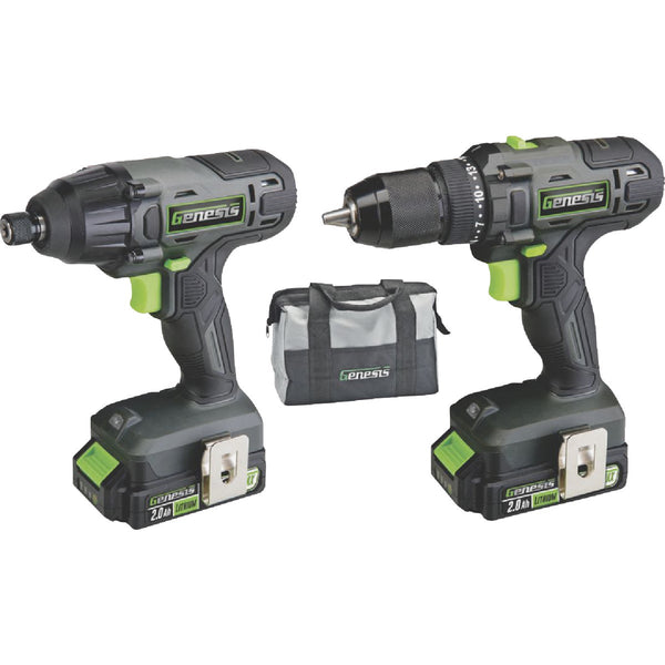 Genesis G20MAX 20V 2-Tool Lithium-Ion Drill/Driver & Impact Driver Cordless Tool Combo Kit