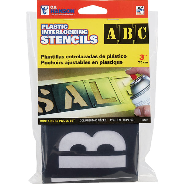 CH Hanson 3 In. Plastic Stencil Set (46 Piece)