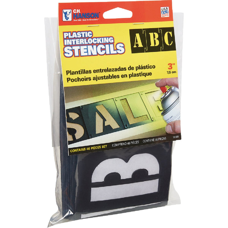 CH Hanson 3 In. Plastic Stencil Set (46 Piece)