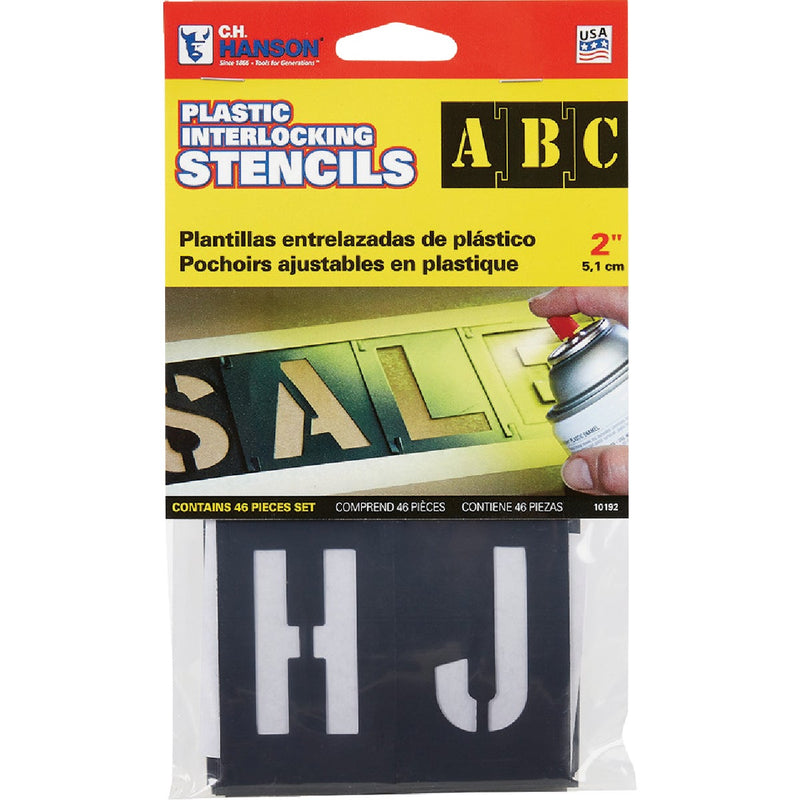 CH Hanson 2 In. Plastic Stencil Set (46 Piece)