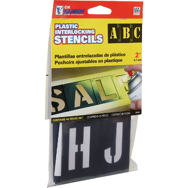 CH Hanson 2 In. Plastic Stencil Set (46 Piece)