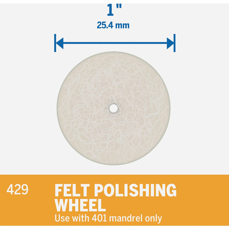 Emery 1 In. Felt Polishing Wheel (2-Pack)