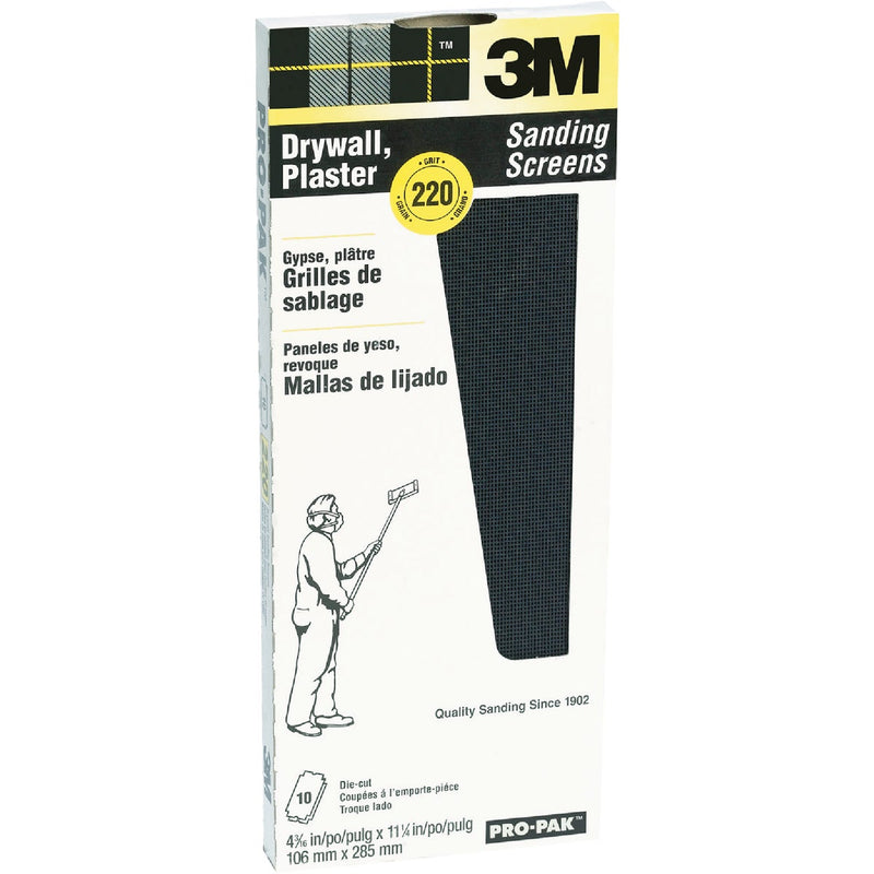 3M ProPak 4-3/16 In. x 11-1/4 In. Drywall Sanding Screens, 220 Grit (10-Pack)