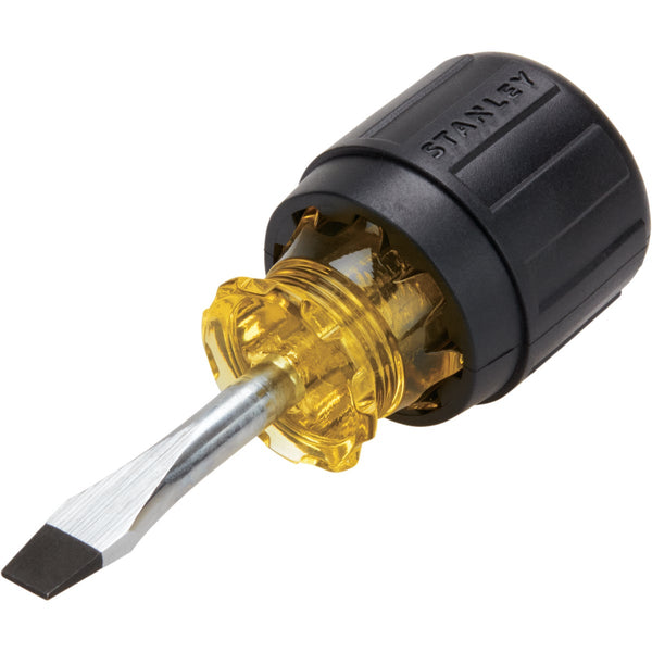 Stanley 1/4 In. x 1-1/2 In. Stubby Vinyl Grip Slotted Screwdriver