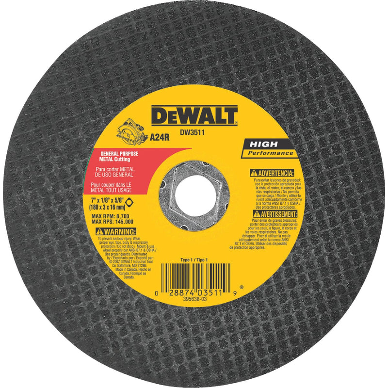 DEWALT HP Type 1 7 In. x 1/8 In. x 5/8 In. Metal Cut-Off Wheel