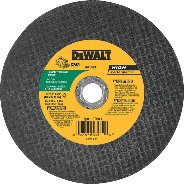 DEWALT HP Type 1 7 In. x 1/8 In. x 5/8 In. Masonry Cut-Off Wheel