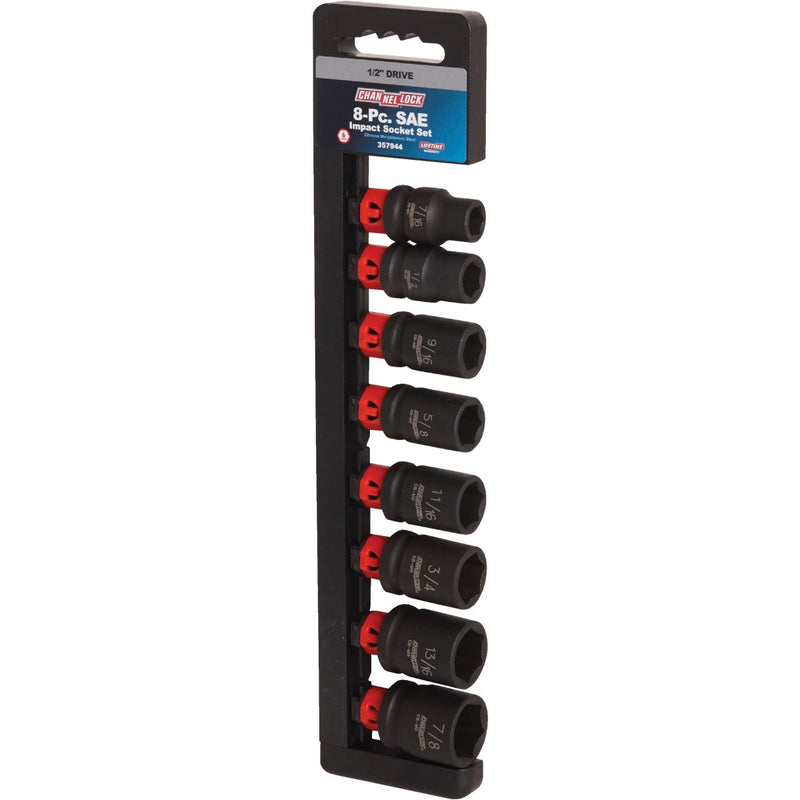 Channellock Standard 1/2 In. Drive 6-Point Shallow Impact Driver Set (8-Piece)