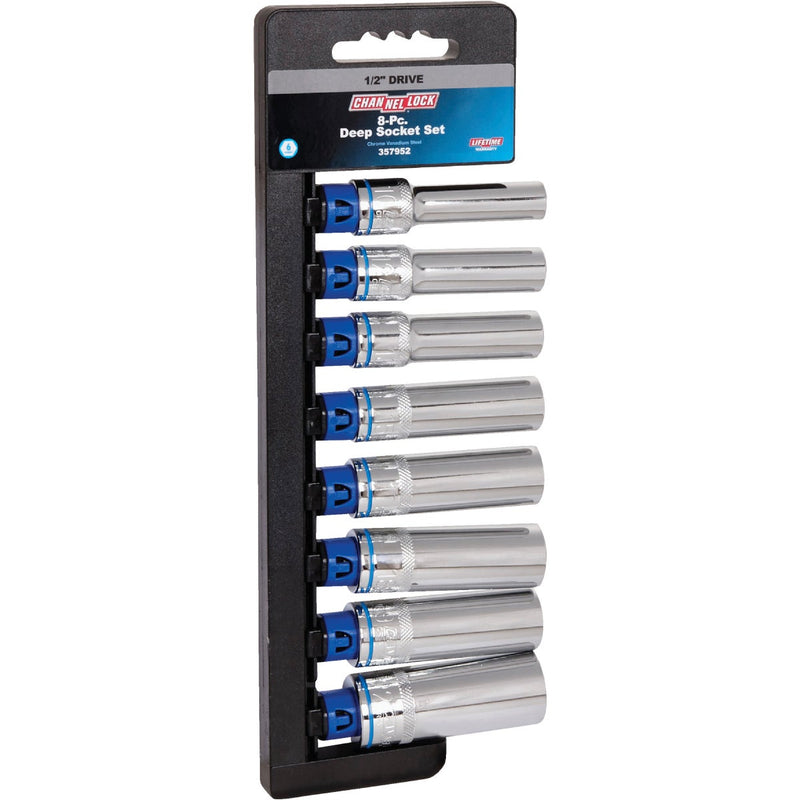 Channellock Metric 1/2 In. Drive 6-Point Deep Socket Set (8-Piece)