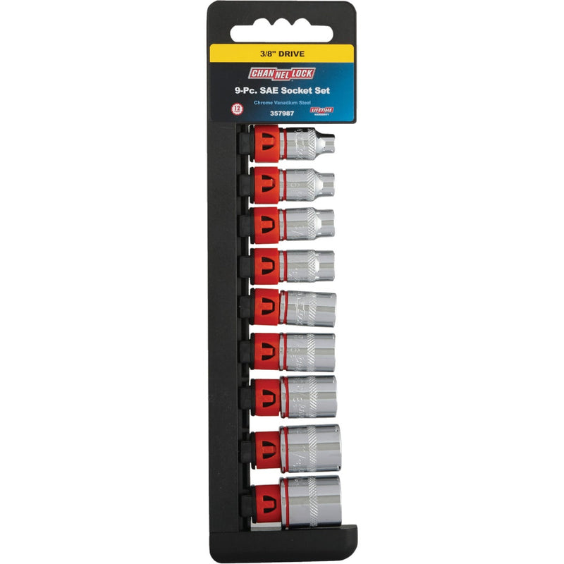 Channellock Standard 3/8 In. Drive 12-Point Shallow Socket Set (9-Piece)