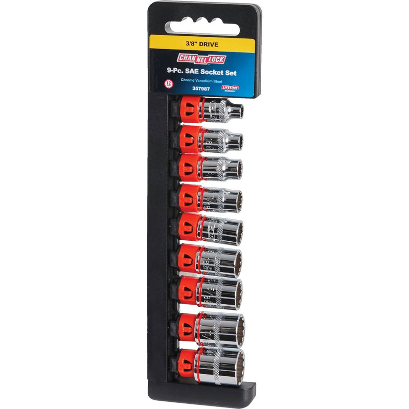 Channellock Standard 3/8 In. Drive 12-Point Shallow Socket Set (9-Piece)