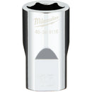 Milwaukee 1/2 In. Drive 15 mm 6-Point Shallow Metric Socket with FOUR FLAT Sides