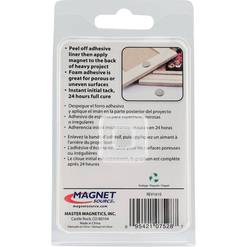 MagnetSource 3.91 Lb. Capacity Neodymium Disc Magnet with Adhesive (5-Pack)