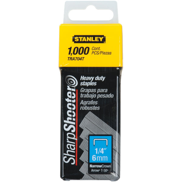 Stanley SharpShooter Heavy-Duty Narrow Crown Staple, 1/4 In. (1000-Pack)