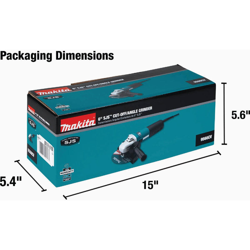 Makita 6 In. 13-Amp SJS High-Power Angle Grinder with Lock On