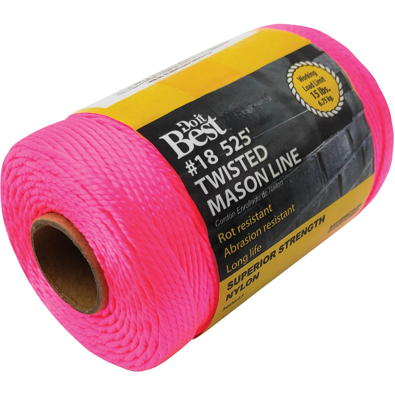 Do it Best 525 Ft. Fluorescent Pink Twisted Nylon Mason Line