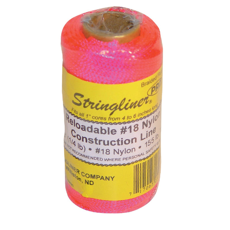 Stringliner 250 Ft. Fluorescent Pink Braided Nylon Mason Line