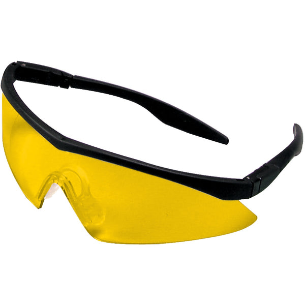 Safety Works Straight Temple Black Frame Safety Glasses with Anti-Fog Amber Lenses