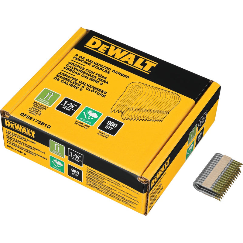 DEWALT 1-3/4 In. 9 Ga. Galvanized Barbed Collated Fence Staple (960-Ct.)