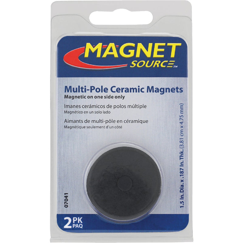 Master Magnetics 1-1/2 In. Multi Pole Ceramic Magnet Disc (2 per Pack)