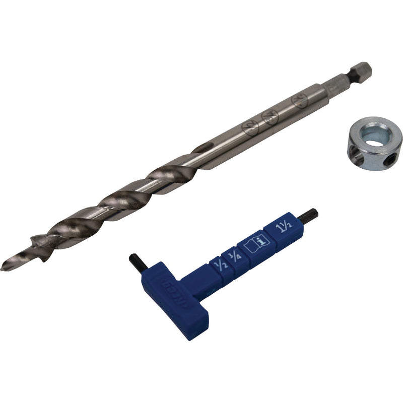 Kreg Easy-Set Step Drill Bit with Stop Collar & Gauge/Hex Wrench