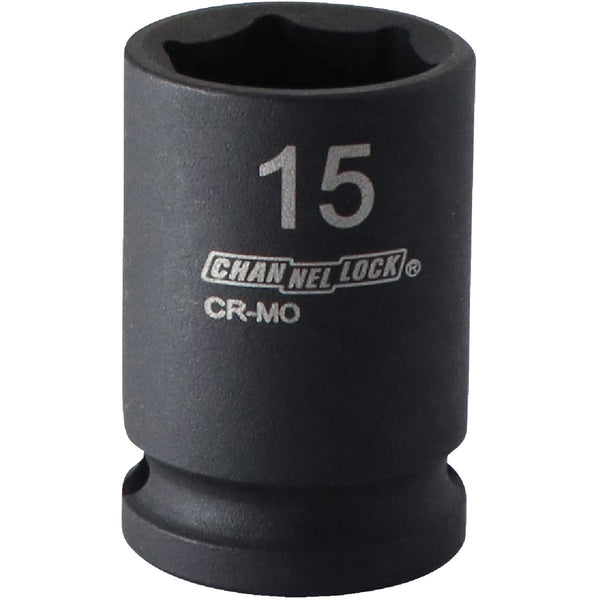 Channellock 3/8 In. Drive 15 mm 6-Point Shallow Metric Impact Socket