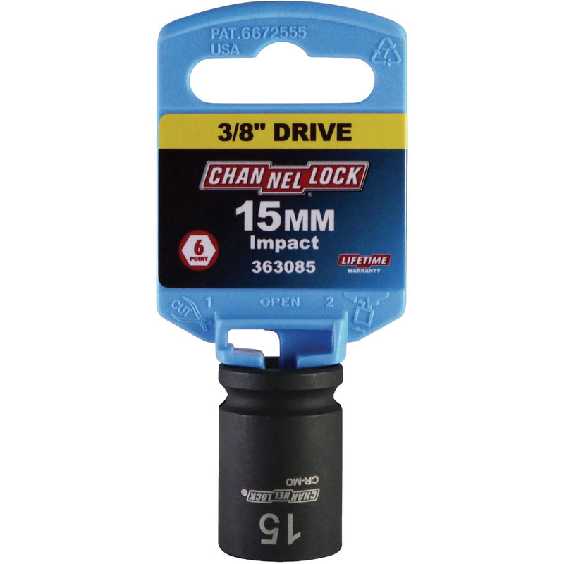 Channellock 3/8 In. Drive 15 mm 6-Point Shallow Metric Impact Socket