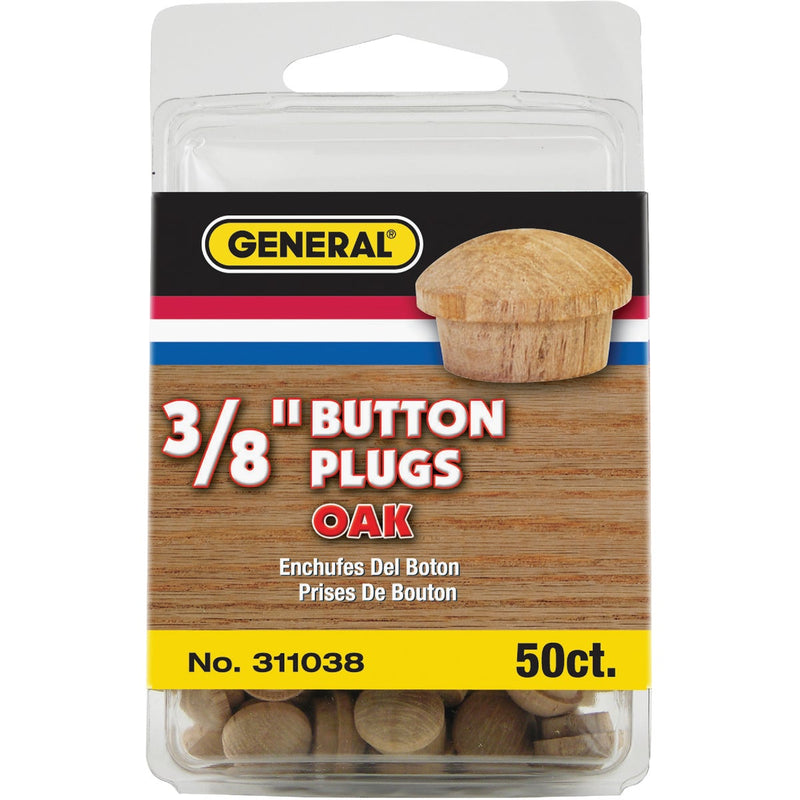 General Tools 3/8 In. Oak Round Head Button Plug (50-Count)
