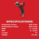 Milwaukee M18 FUEL Brushless 3/8 In. Mid-Torque Cordless Impact Wrench with Friction Ring (Tool Only)