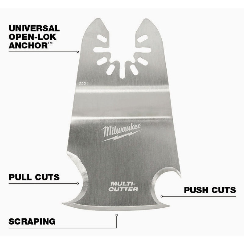 Milwaukee OPEN-LOK 3-In-1 Stainless Steel Multi-Cutter Scraper Oscillating Blade