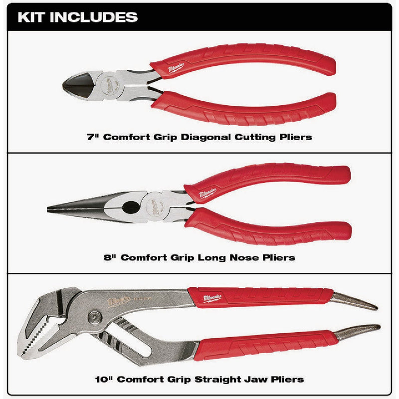 Milwaukee Comfort Grip Plier Set (3-Piece)