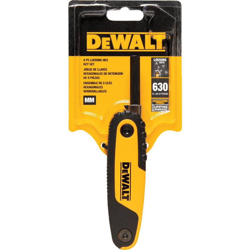 DEWALT Metric Folding and Locking Hex Key Set, 8-Piece