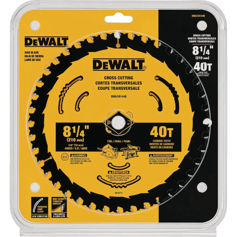 DEWALT 8-1/4 In. 40-Tooth Framing /Ripping Blister Circular Saw Blade