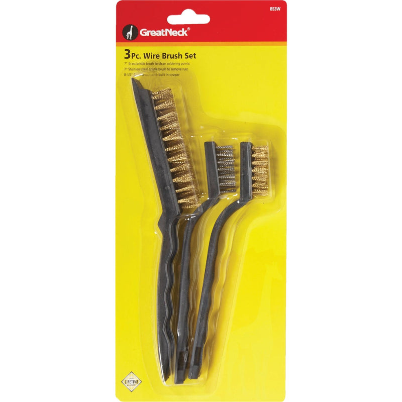 Great Neck Wire Brush Set, (3-Pack)