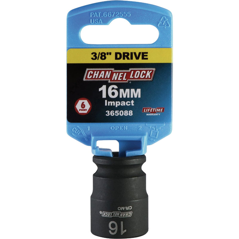 Channellock 3/8 In. Drive 16 mm 6-Point Shallow Metric Impact Socket