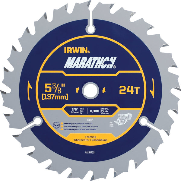 Irwin Marathon 5-3/8 In. 24-Tooth Framing/Ripping Circular Saw Blade