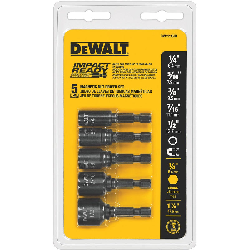 DEWALT Impact Ready 5-Piece Magnetic Nutdriver Bit Set