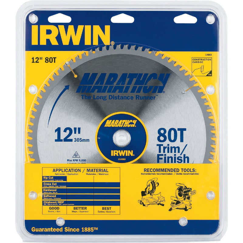 Irwin Marathon 12 In. 80-Tooth Trim/Finish Circular Saw Blade