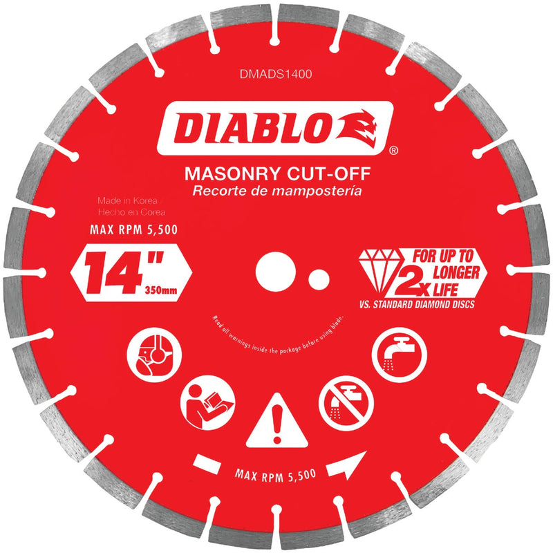 Diablo 14 In. Segmented Rim Dry/Wet Cut Diamond Blade