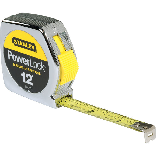 Stanley PowerLock 12 Ft. Fractional/Decimal Engineer's Tape Measure