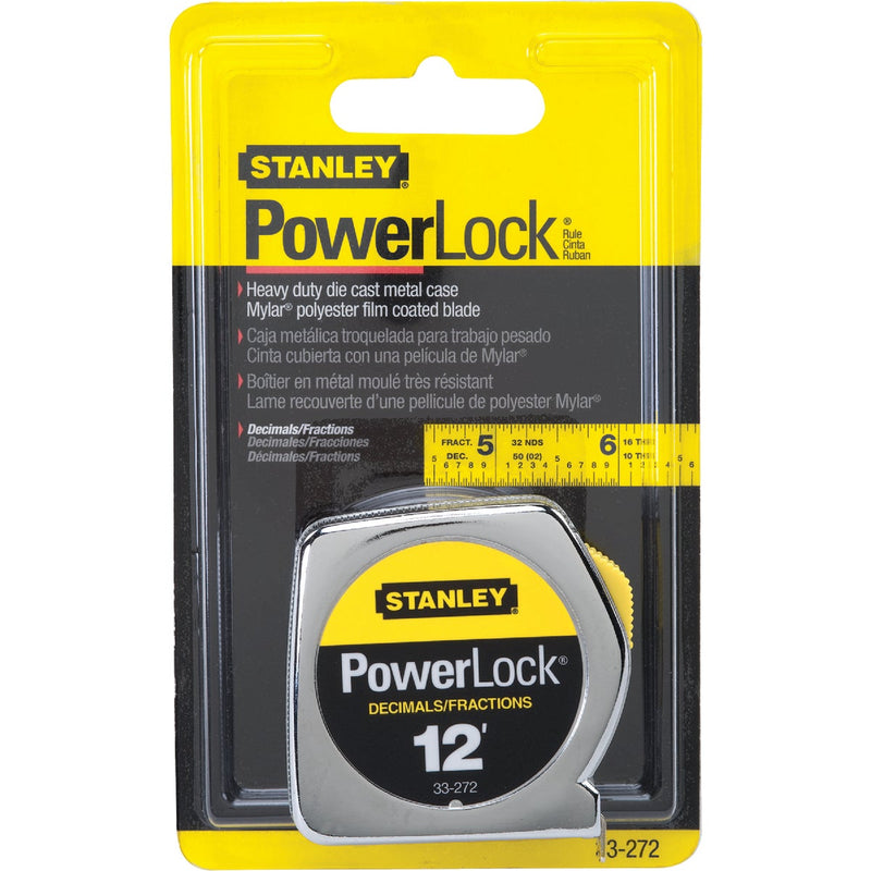 Stanley PowerLock 12 Ft. Fractional/Decimal Engineer's Tape Measure