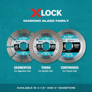 Makita X-LOCK 5 In. Segmented Rim Dry/Wet Cut Diamond Blade