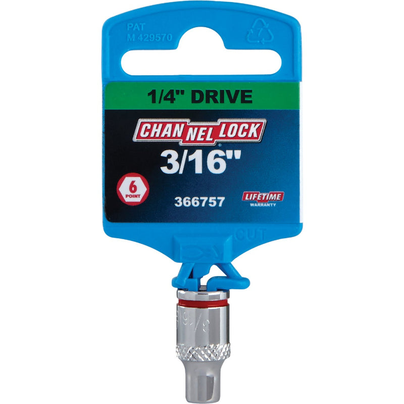 Channellock 1/4 In. Drive 3/16 In. 6-Point Shallow Standard Socket