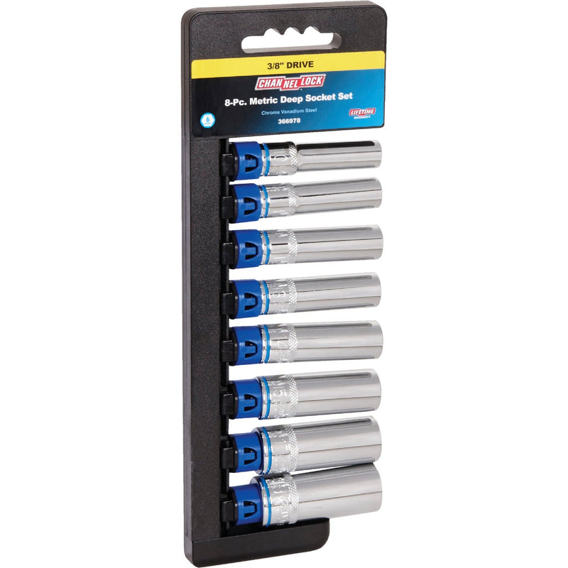 Channellock Metric 3/8 In. Drive 6-Point Deep Socket Set (8-Piece)