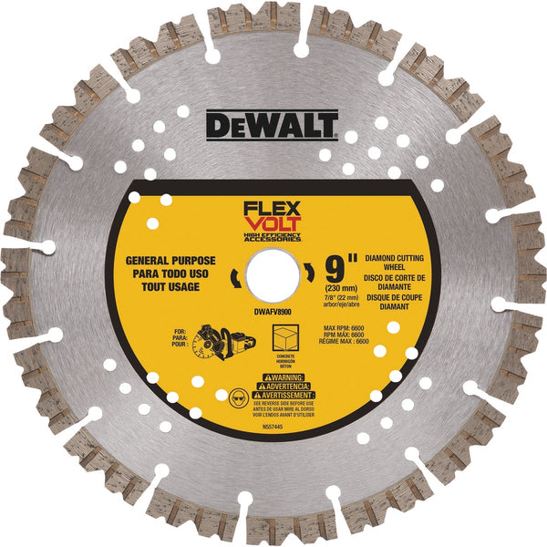 DEWALT FLEXVOLT 9 In. Segmented Diamond Concrete Cut-Off Wheel