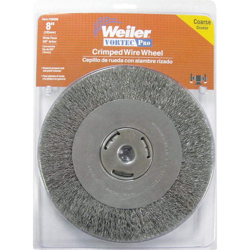 Weiler Vortec 8 In. Crimped Bench Grinder Wire Wheel